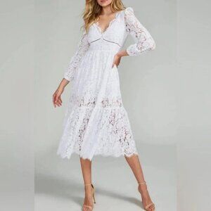 Generation Love feminine Mariella lace midi dress in white Sz XS cottagecore